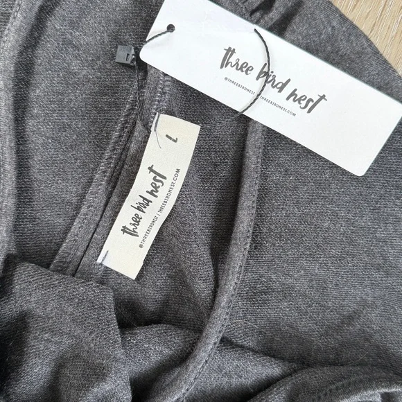 Three Bird Nest Gray Wide Leg Jumpsuit Sleeveless High Neck New - Picture 4 of 9